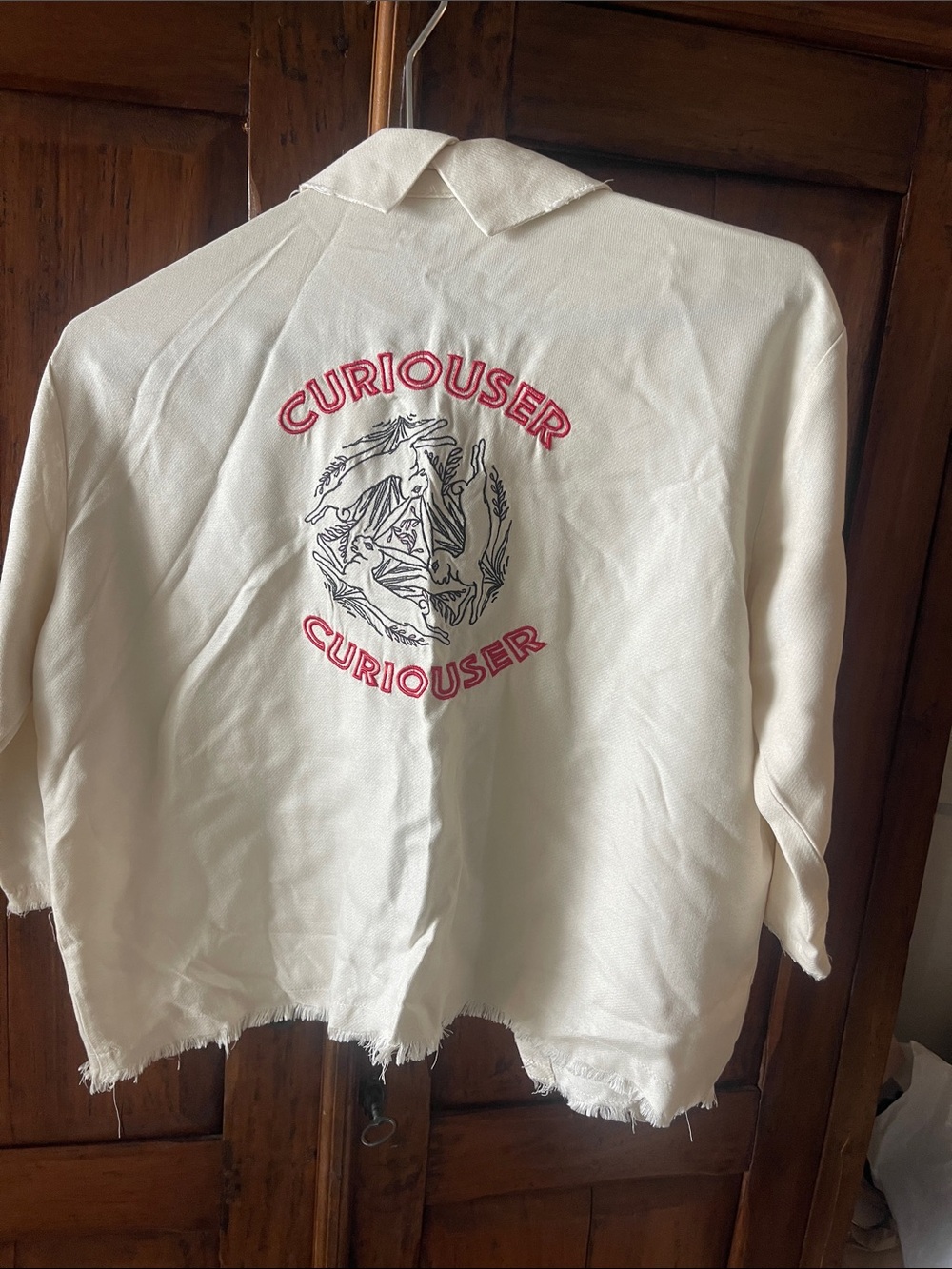 Drifter Cream Button-Down Shirt with Red Graphic XS